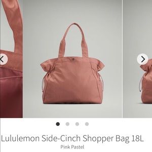 Lululemon Side Cinch Bag in Pastel Pink 18L